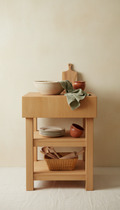Solid wood butcher block island cart
