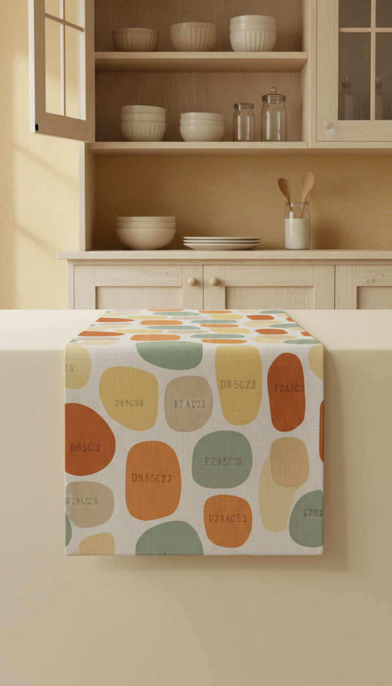 Patterned linen table runner
